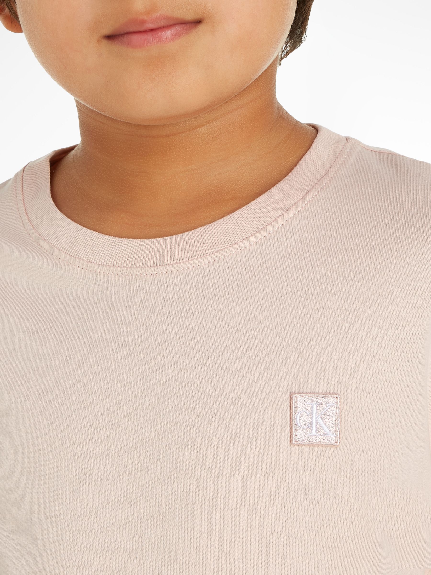 Buy Calvin Klein Kids' Badge Logo T-Shirt, Sepia Rose Online at johnlewis.com