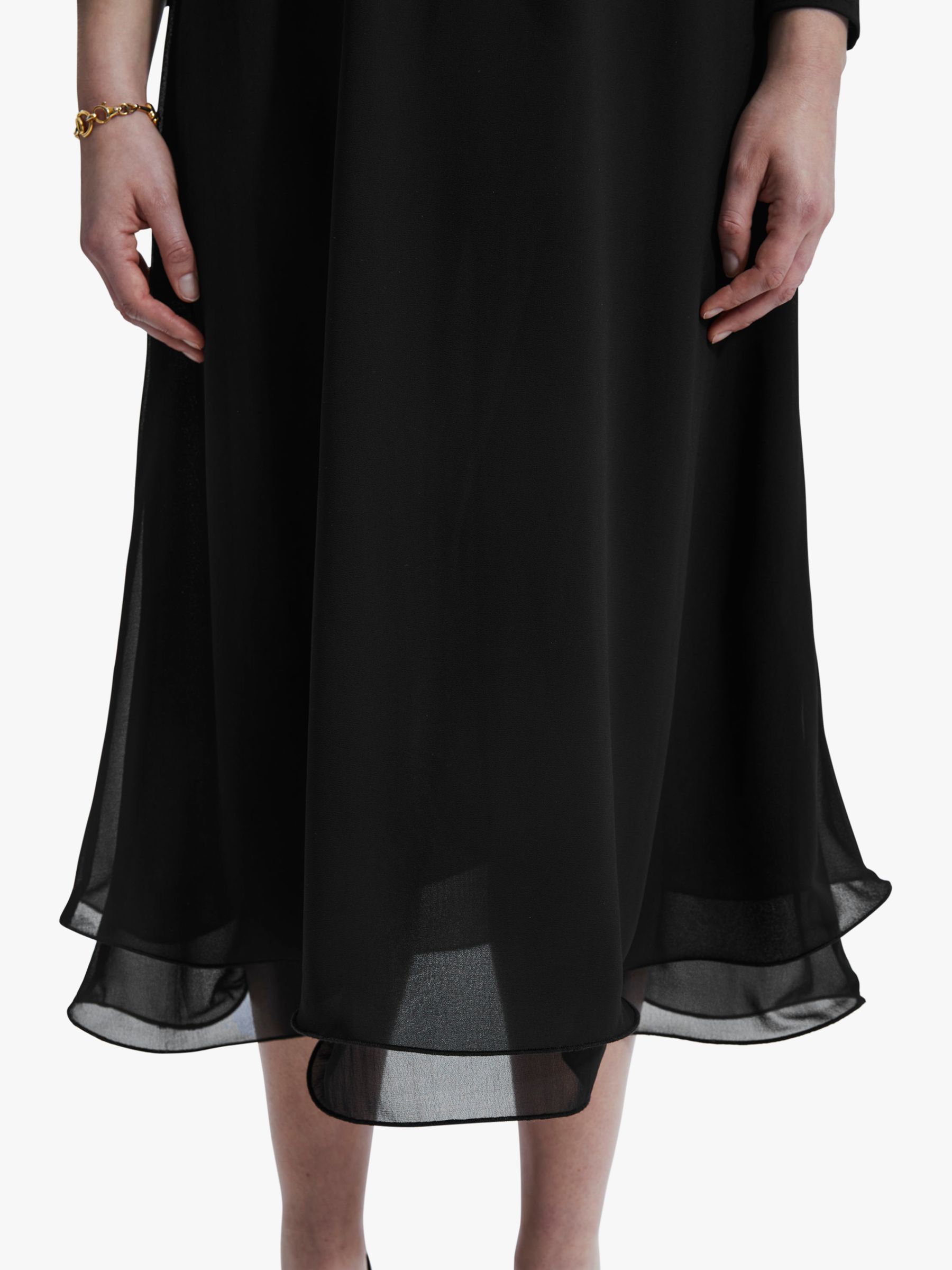 Buy James Lakeland Wave Hem Tiered Skirt, Black Online at johnlewis.com