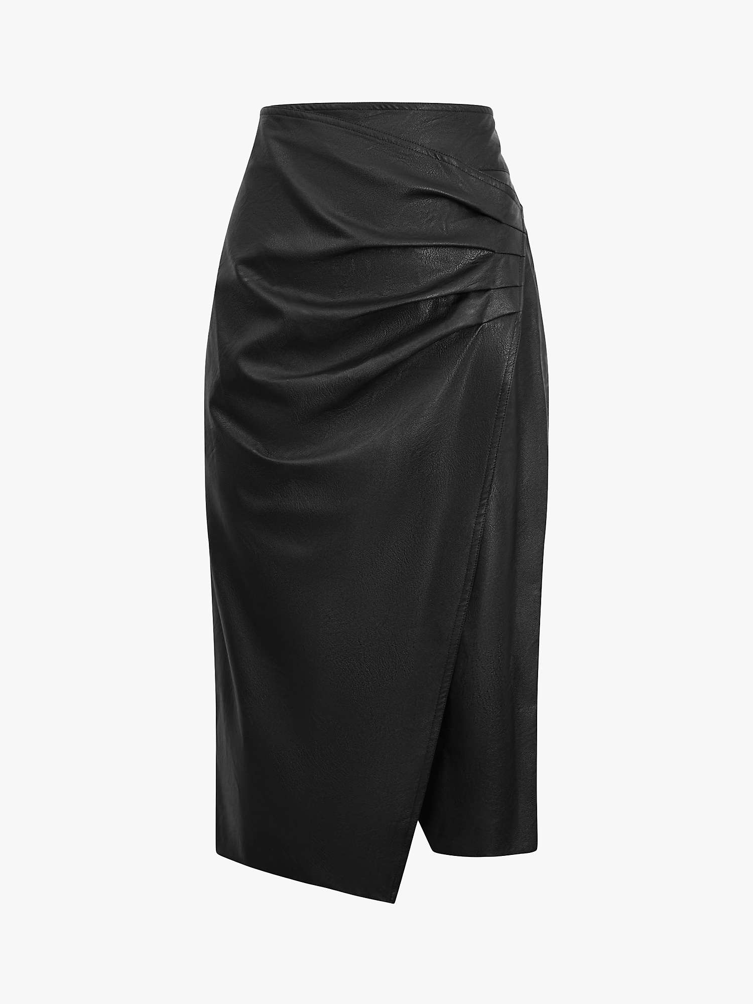 Buy James Lakeland Faux Leather Ruched Midi Skirt Online at johnlewis.com