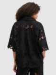 AllSaints Charli Embroidered Shirt, Black