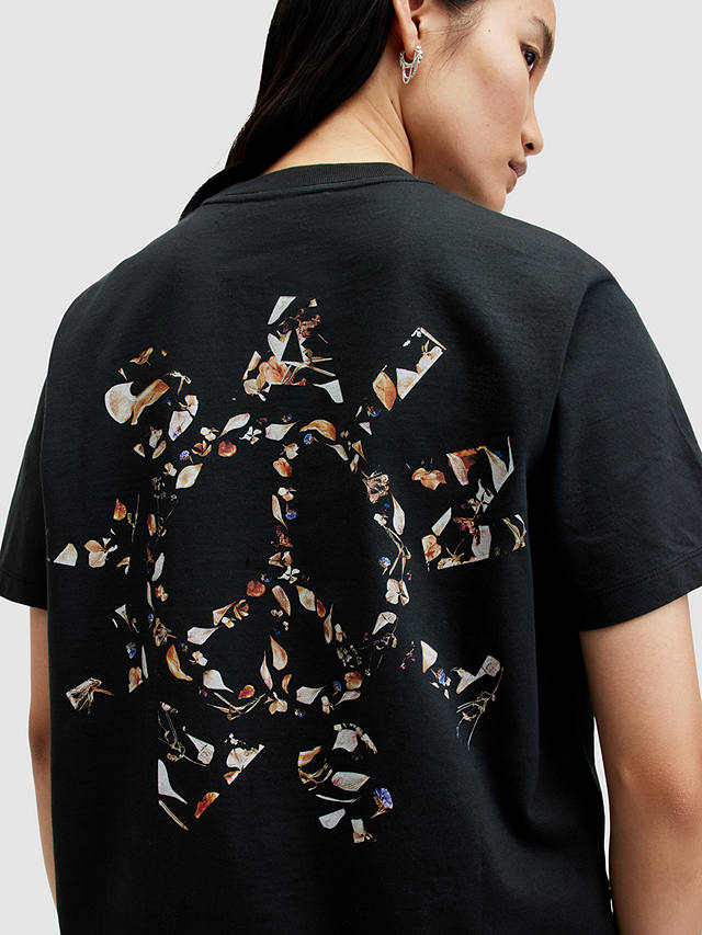 AllSaints Pierra Boyfriend Cotton T-Shirt, Black