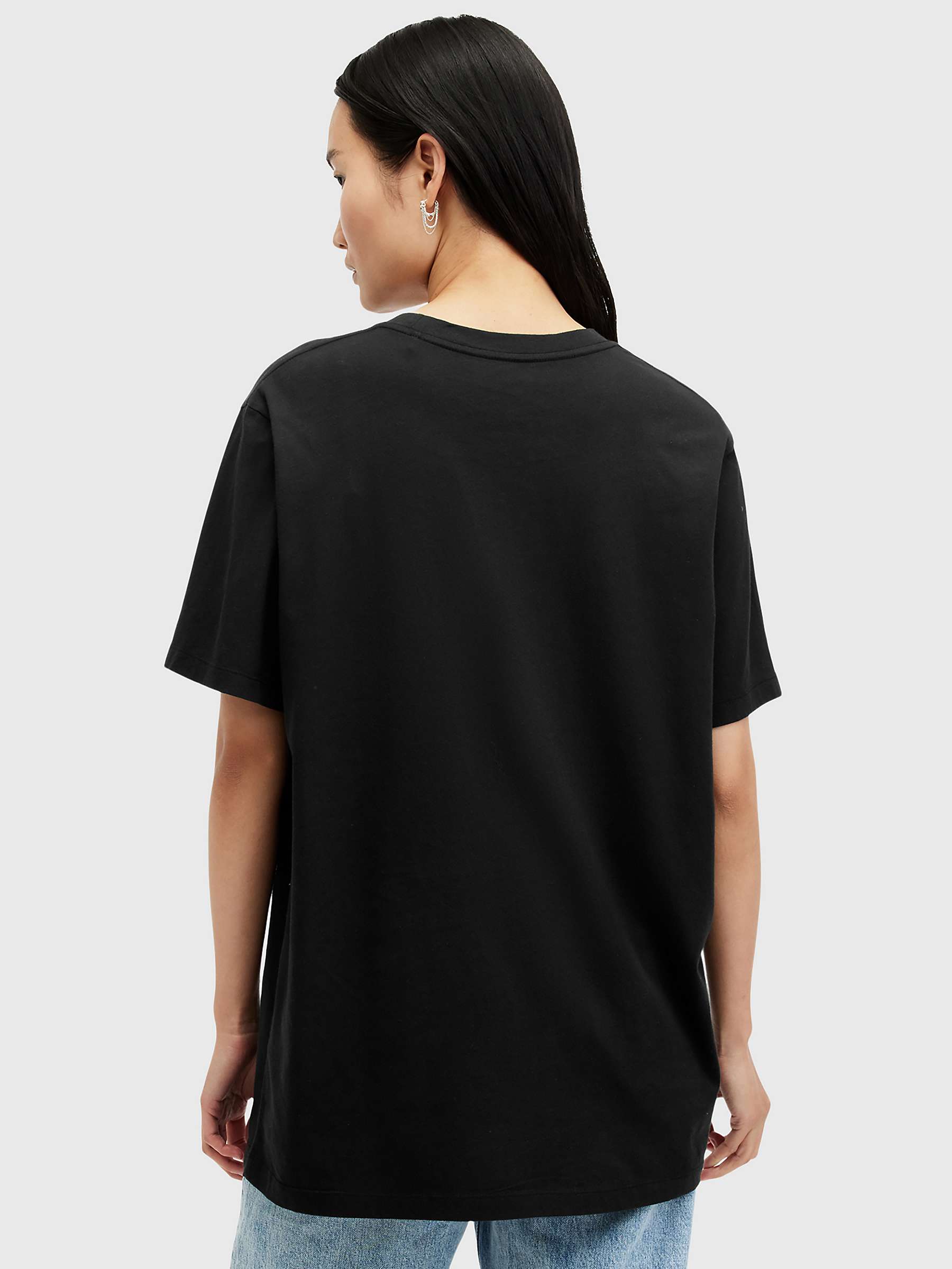 Buy AllSaints Pepper Oversized Graphic T-Shirt, Black/Multi Online at johnlewis.com