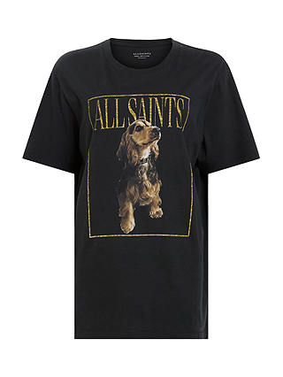 AllSaints Pepper Oversized Graphic T-Shirt, Black/Multi