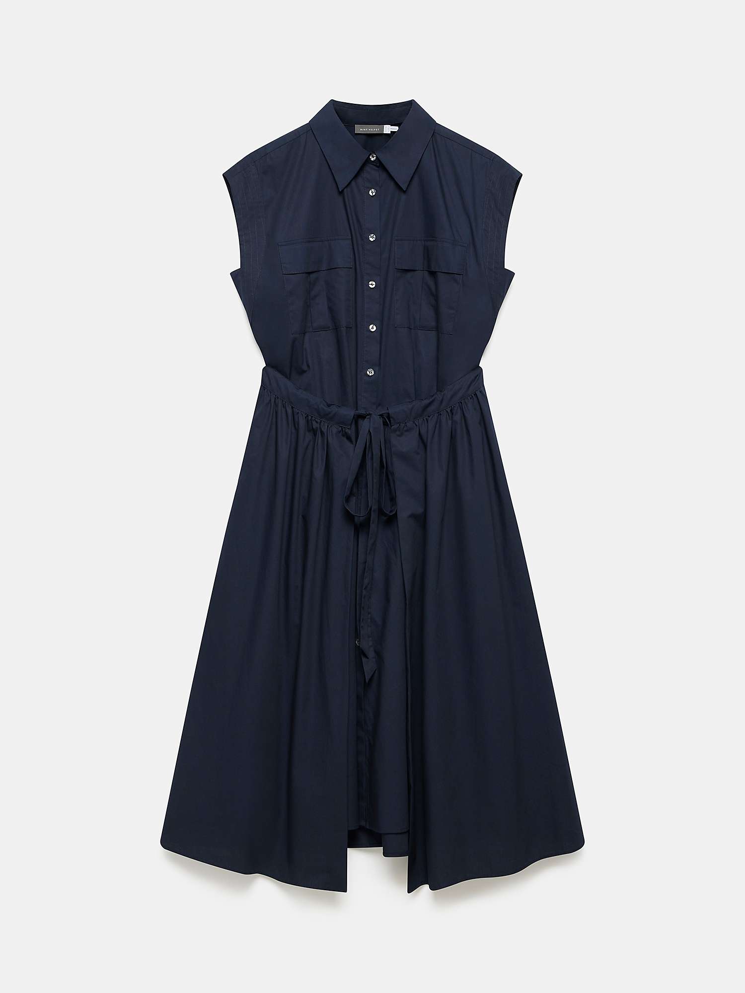Buy Mint Velvet Cotton Midi Shirt Dress, Navy Online at johnlewis.com