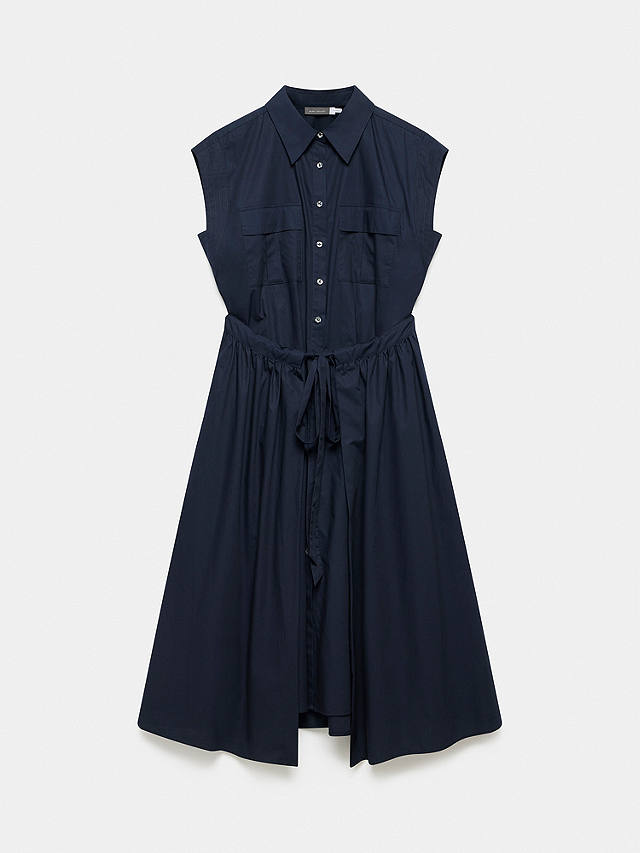 Mint Velvet Cotton Midi Shirt Dress, Navy