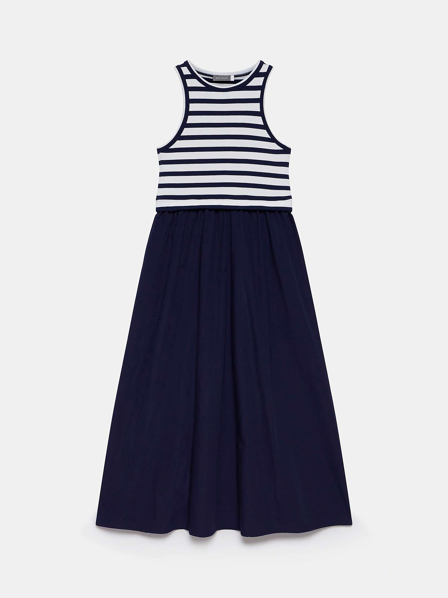 Buy Mint Velvet Striped Jersey Midi Dress, Blue Navy Online at johnlewis.com