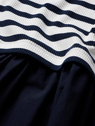 Mint Velvet Striped Jersey Midi Dress, Blue Navy