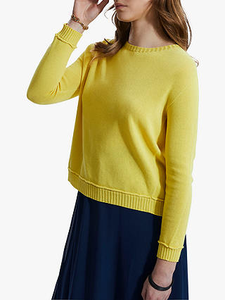 James Lakeland Scoop Neck Piped Edge Knit Jumper, Yellow