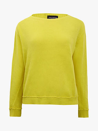 James Lakeland Scoop Neck Piped Edge Knit Jumper, Yellow