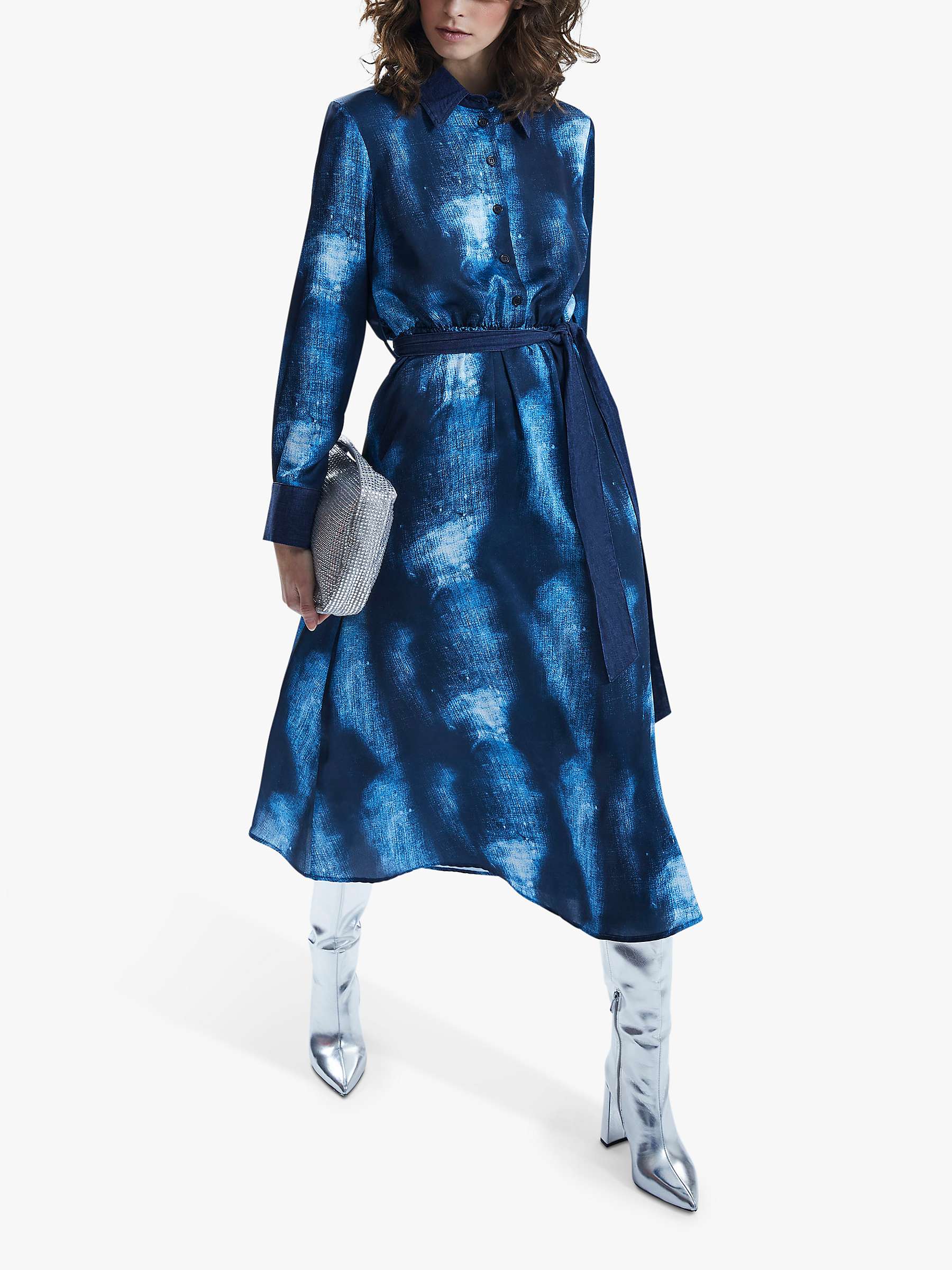 Buy James Lakeland Denim Print Midi Dress, Blue Online at johnlewis.com