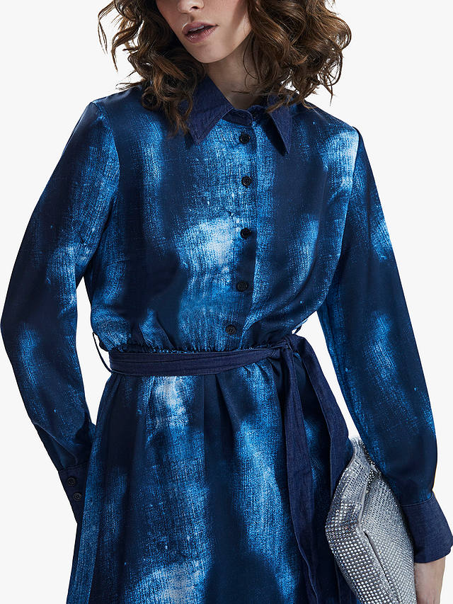 James Lakeland Denim Print Midi Dress, Blue