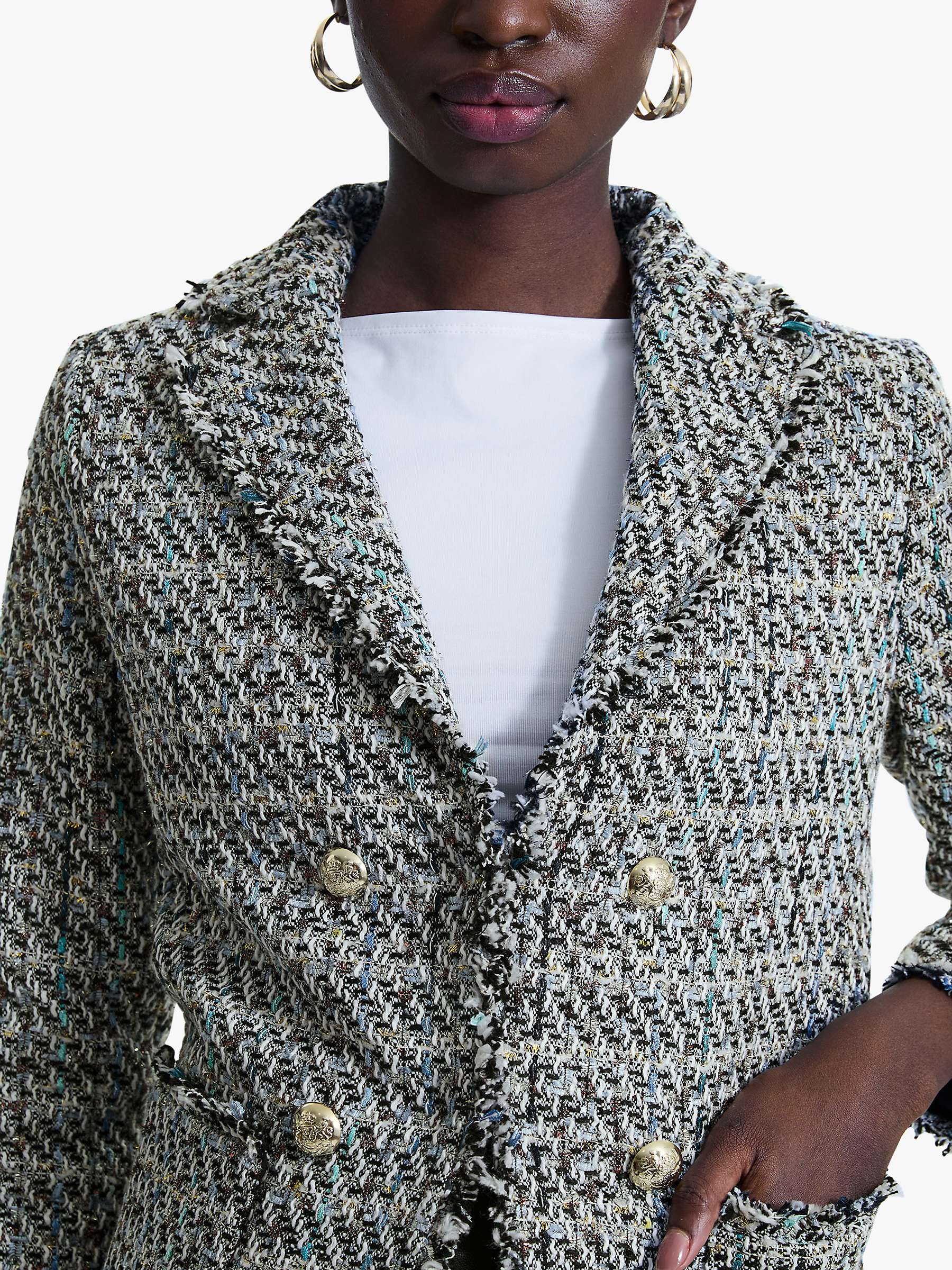 Buy James Lakeland Tweed Detail Blazer, Black Online at johnlewis.com