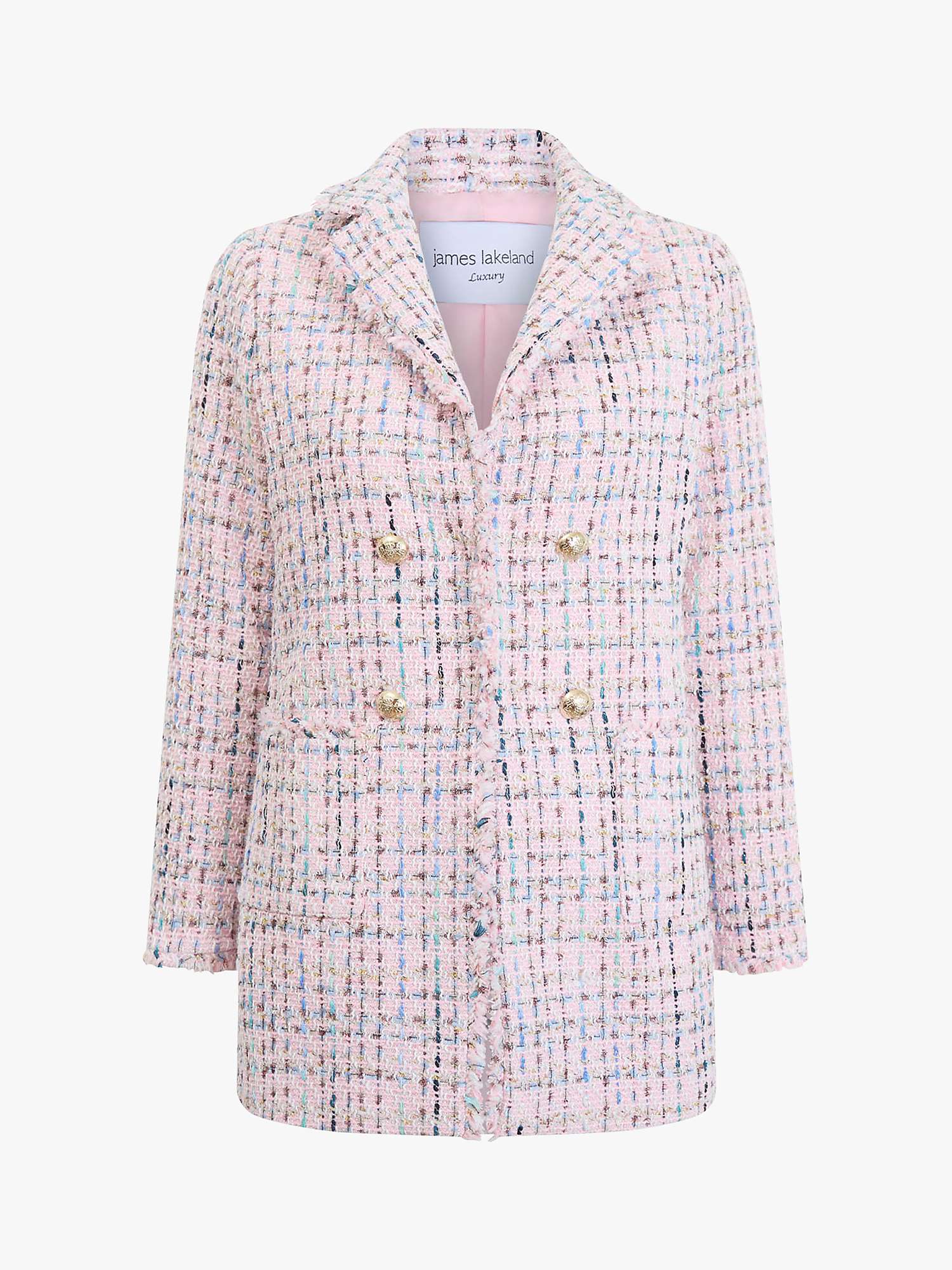Buy James Lakeland Tweed Detail Blazer, Pink Online at johnlewis.com