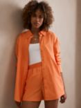 Mint Velvet Cotton Shirt & Shorts Set, Orange