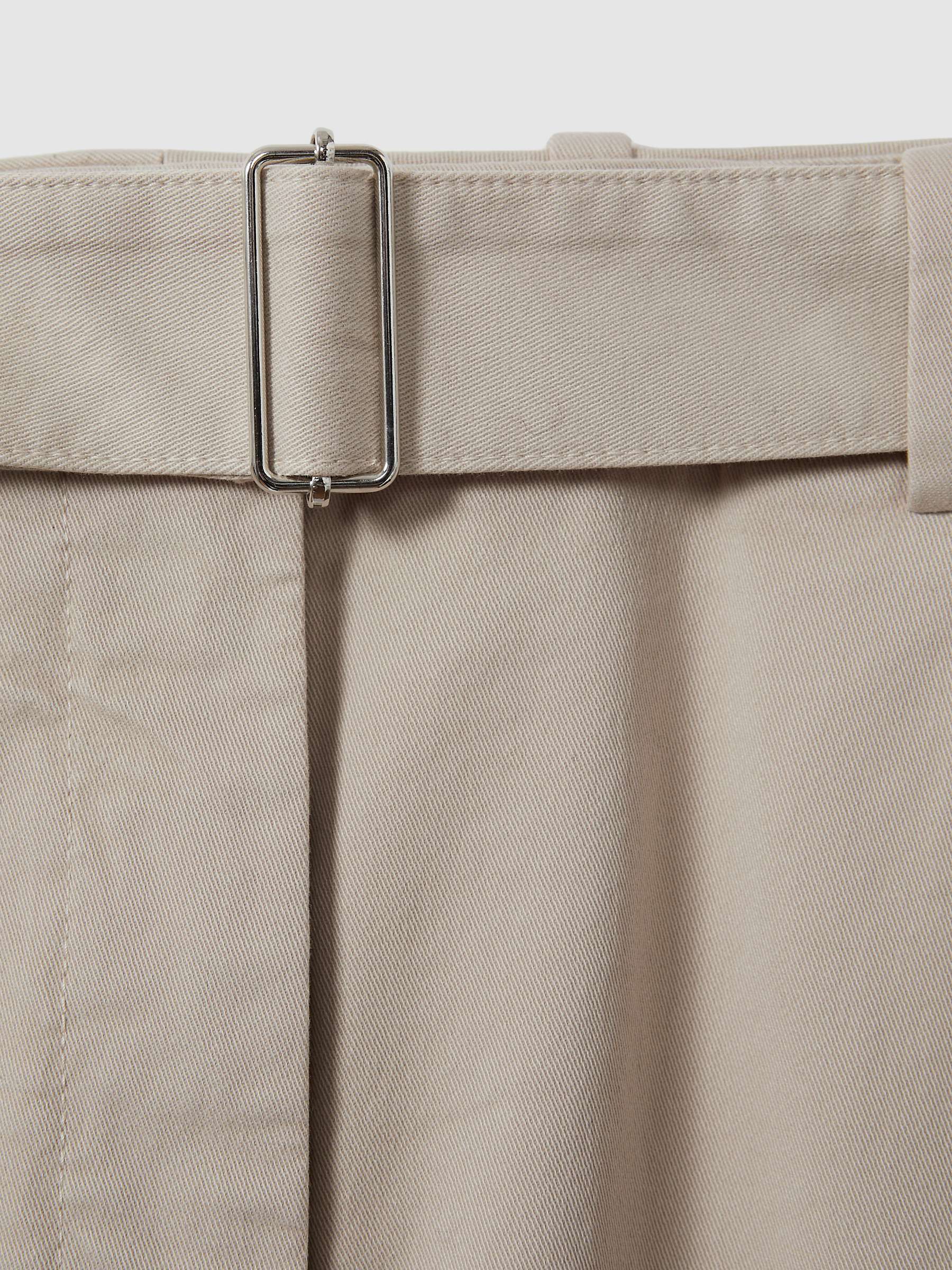 Buy Reiss Hutton Tapered Cotton Trousers, Stone Online at johnlewis.com