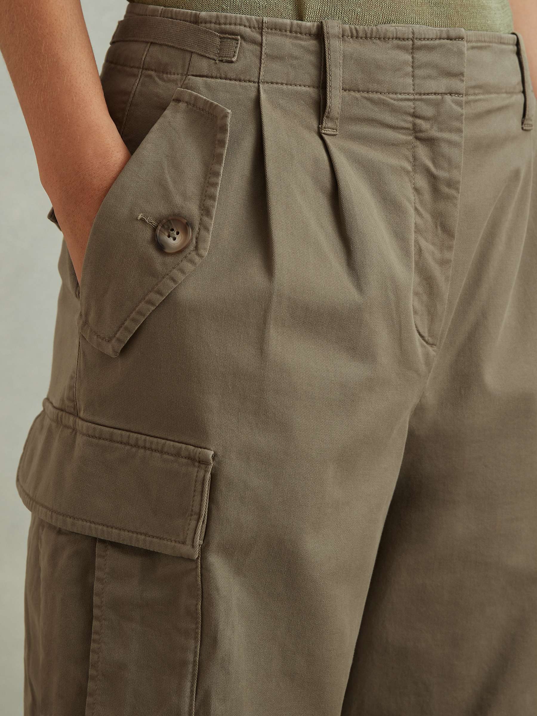 Buy Reiss Indie Tapered Combat Trousers, Khaki Online at johnlewis.com