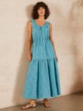 Great Plains Coral Embroidery Midi Dress, Adriatic Blue