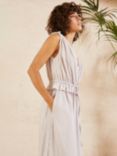 Great Plains Santorini Striped Cotton Maxi Dress, Terracotta/Ecru