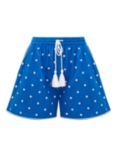 Great Plains Athens Embroidered Shorts, Blue Bright/White