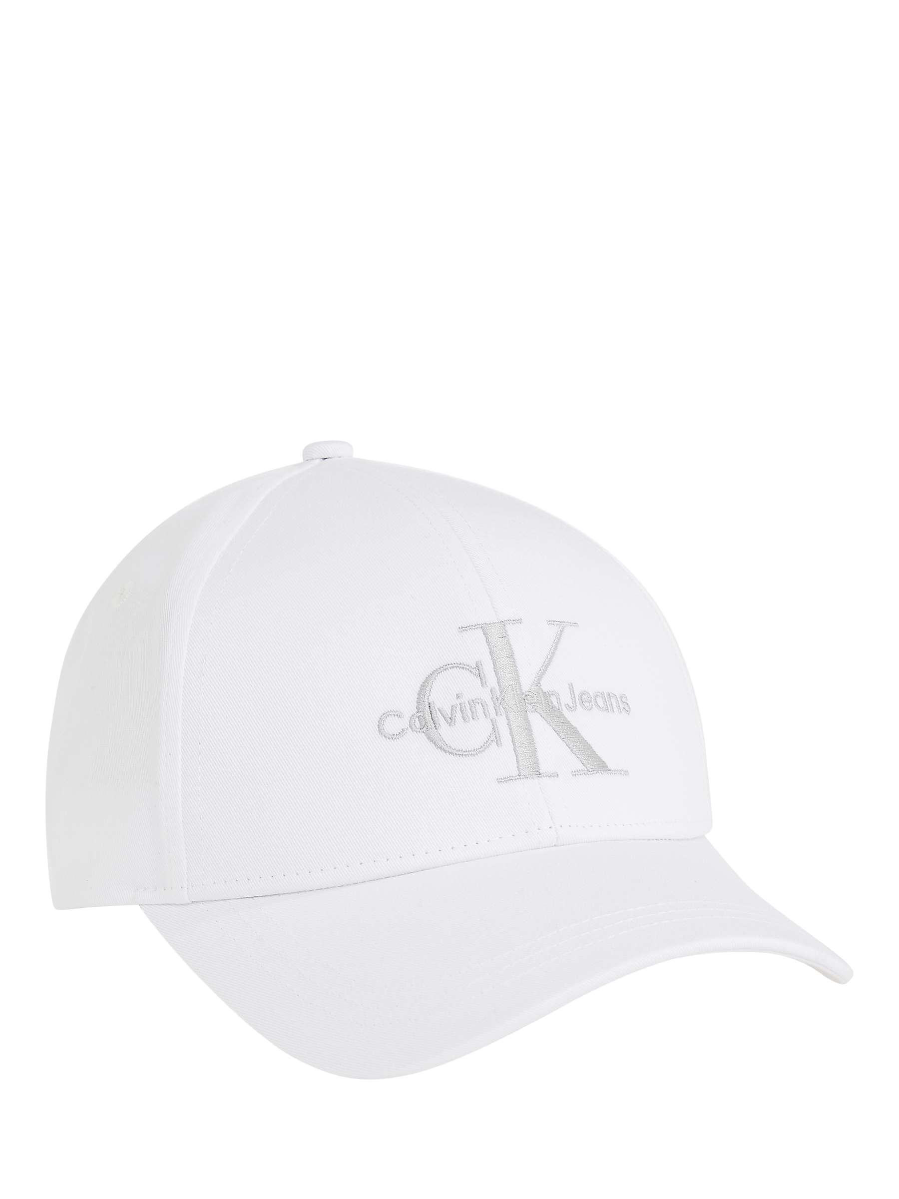 Buy Calvin Klein Monogram Cap, White/Silver Logo Online at johnlewis.com