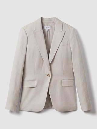 Reiss Farrah Linen Blend Suit Blazer, Light Grey