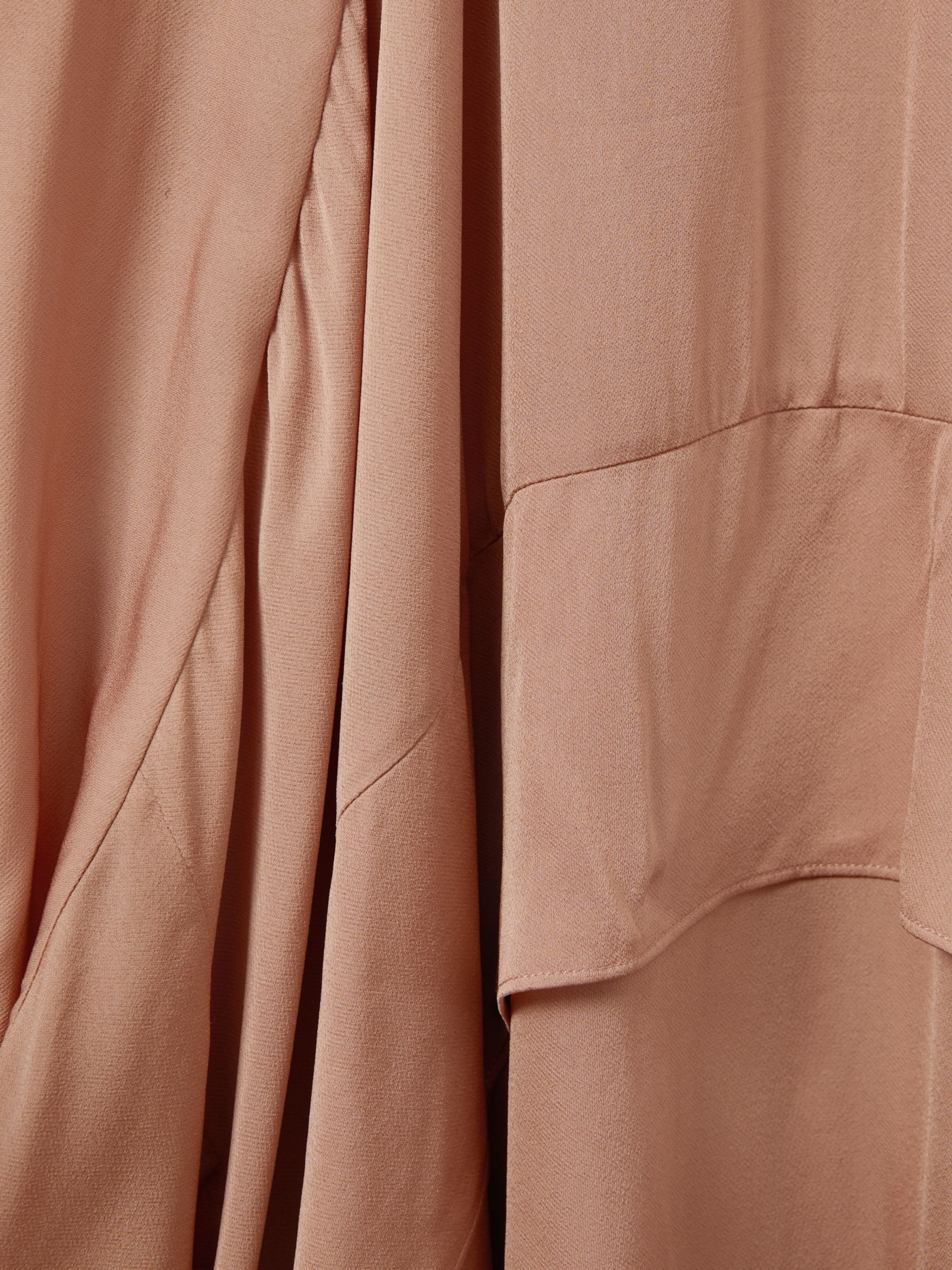 Buy Reiss Demi Draped Asymmetric Midi Dress, Nude Online at johnlewis.com