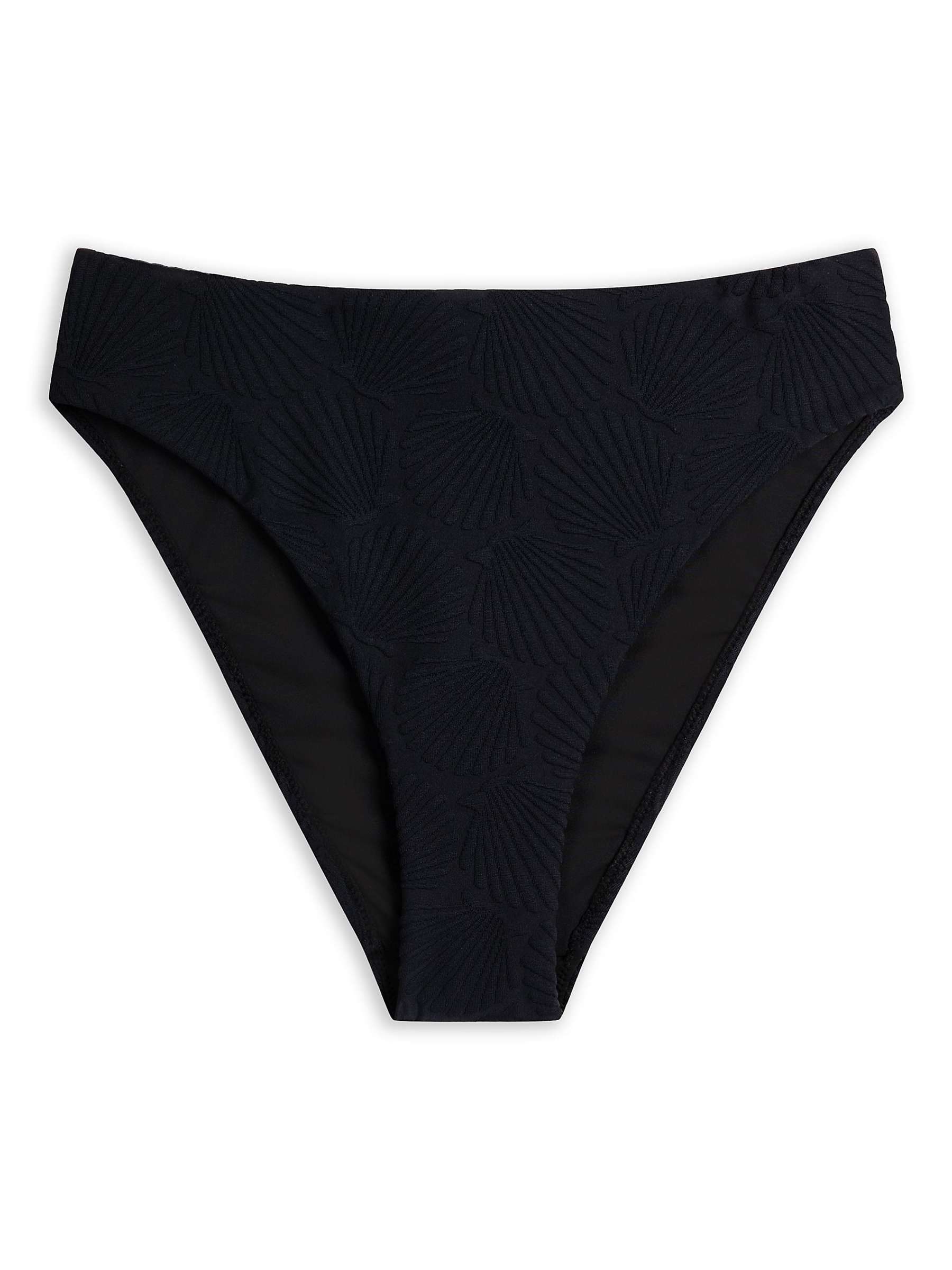 Buy Chelsea Peers Jacquard Shell High Waist Bikini Bottoms, Black Online at johnlewis.com