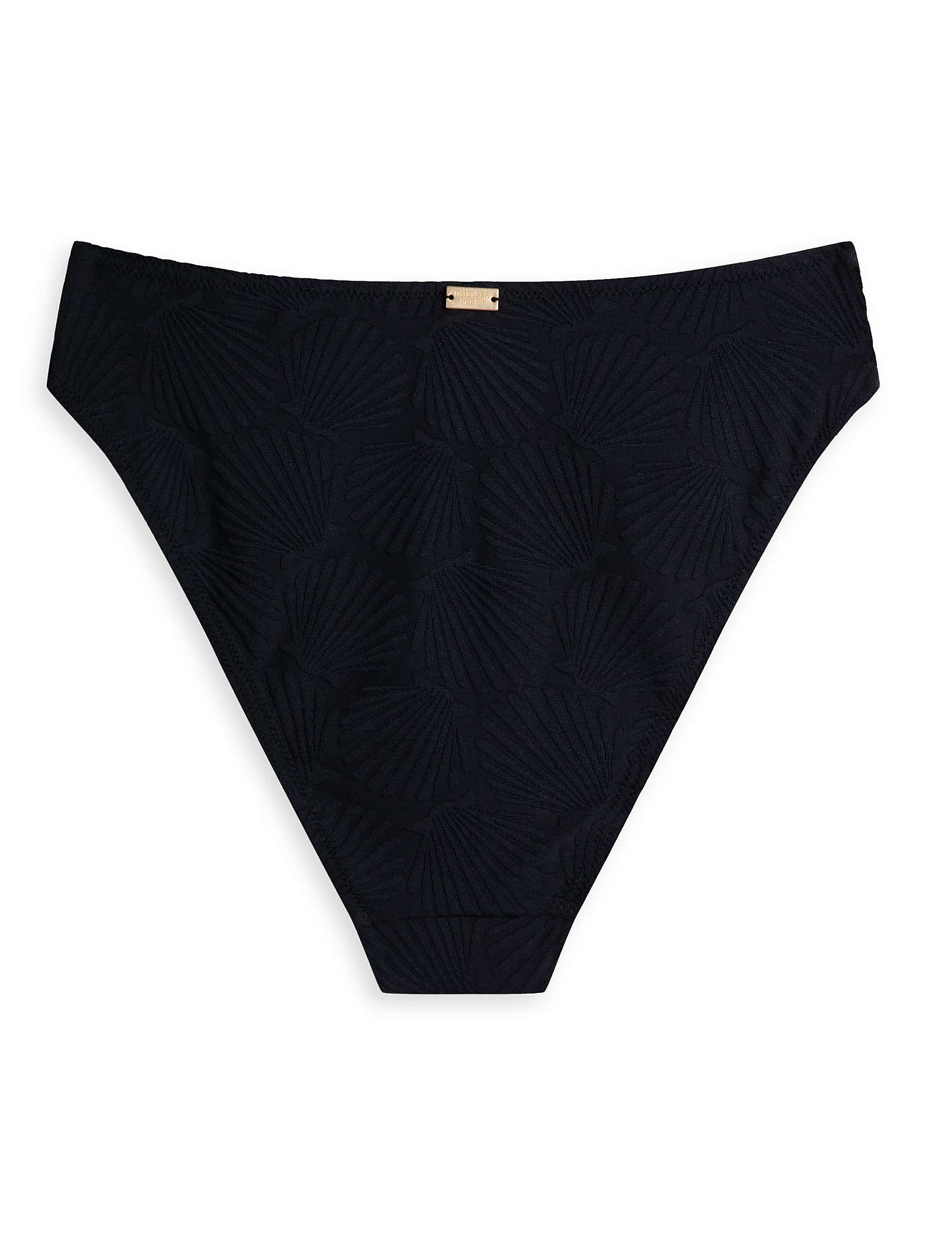 Buy Chelsea Peers Jacquard Shell High Waist Bikini Bottoms, Black Online at johnlewis.com