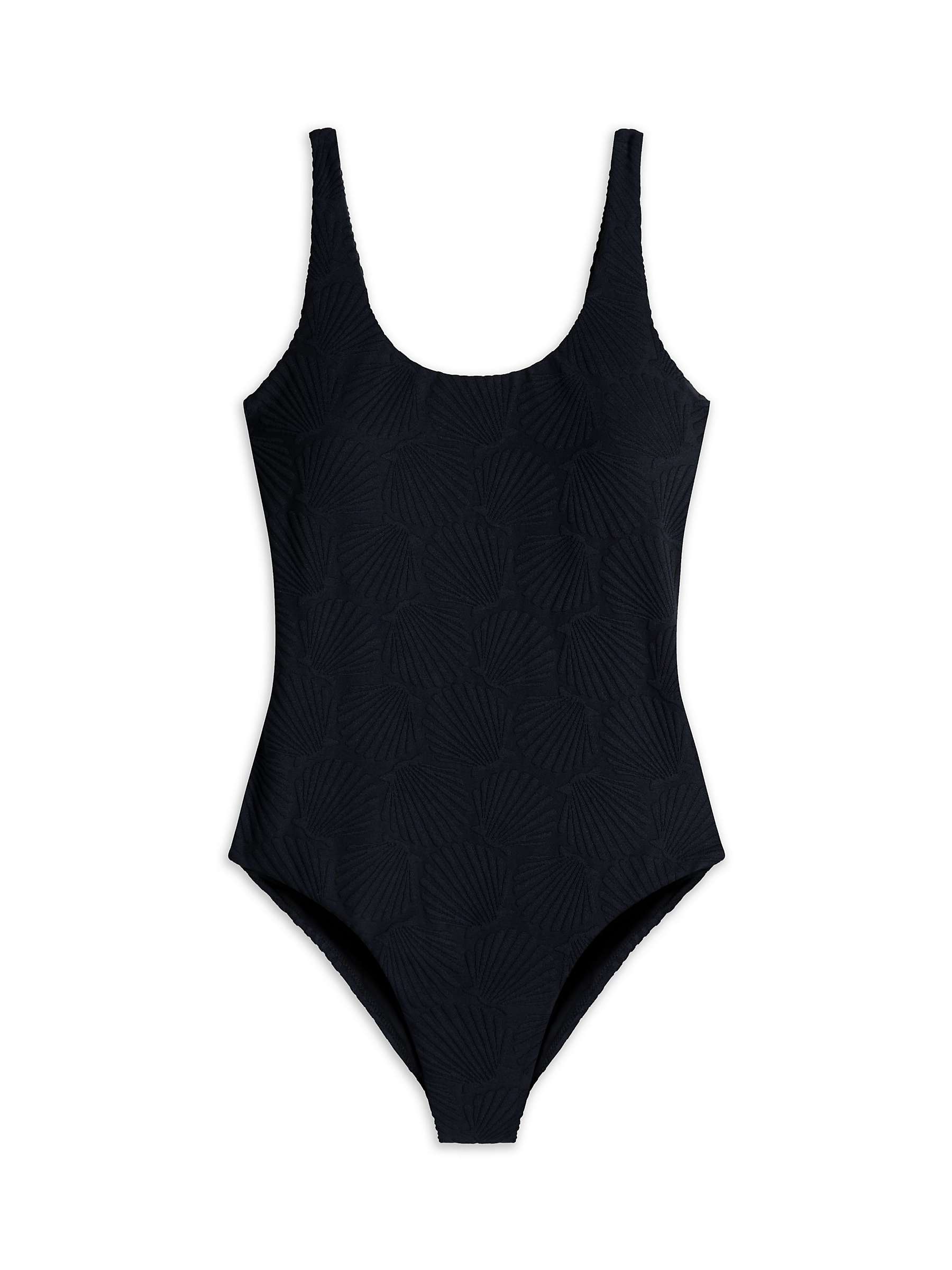 Buy Chelsea Peers Jacquard Shell Swimsuit, Black Online at johnlewis.com