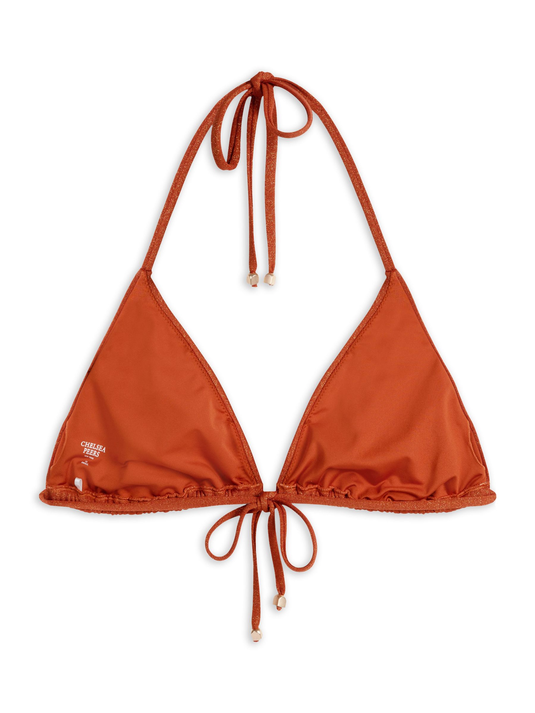 Chelsea Peers Metallic Triangle Bikini Top, Bronze, 6