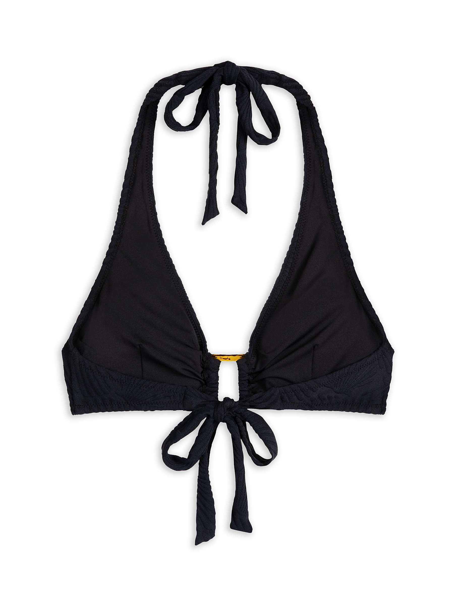 Buy Chelsea Peers Jacquard Shell Halterneck Bikini Top, Black Online at johnlewis.com