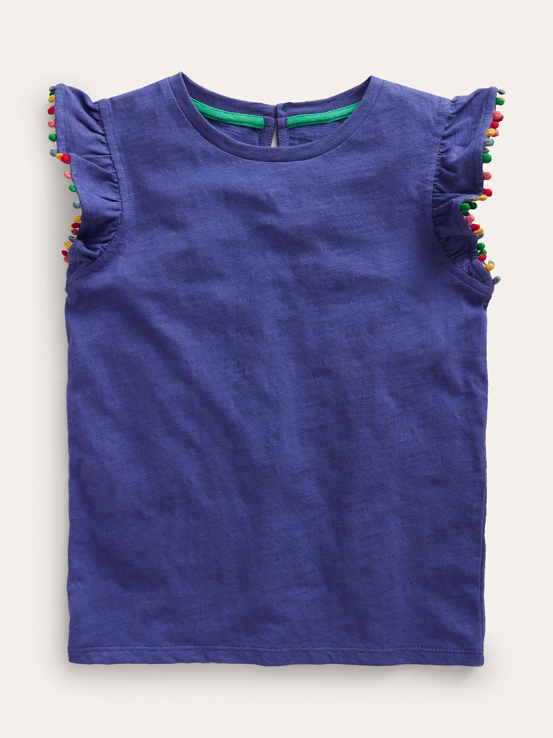 Buy Mini Boden Kids' Pom Pom Trim T-Shirt Online at johnlewis.com