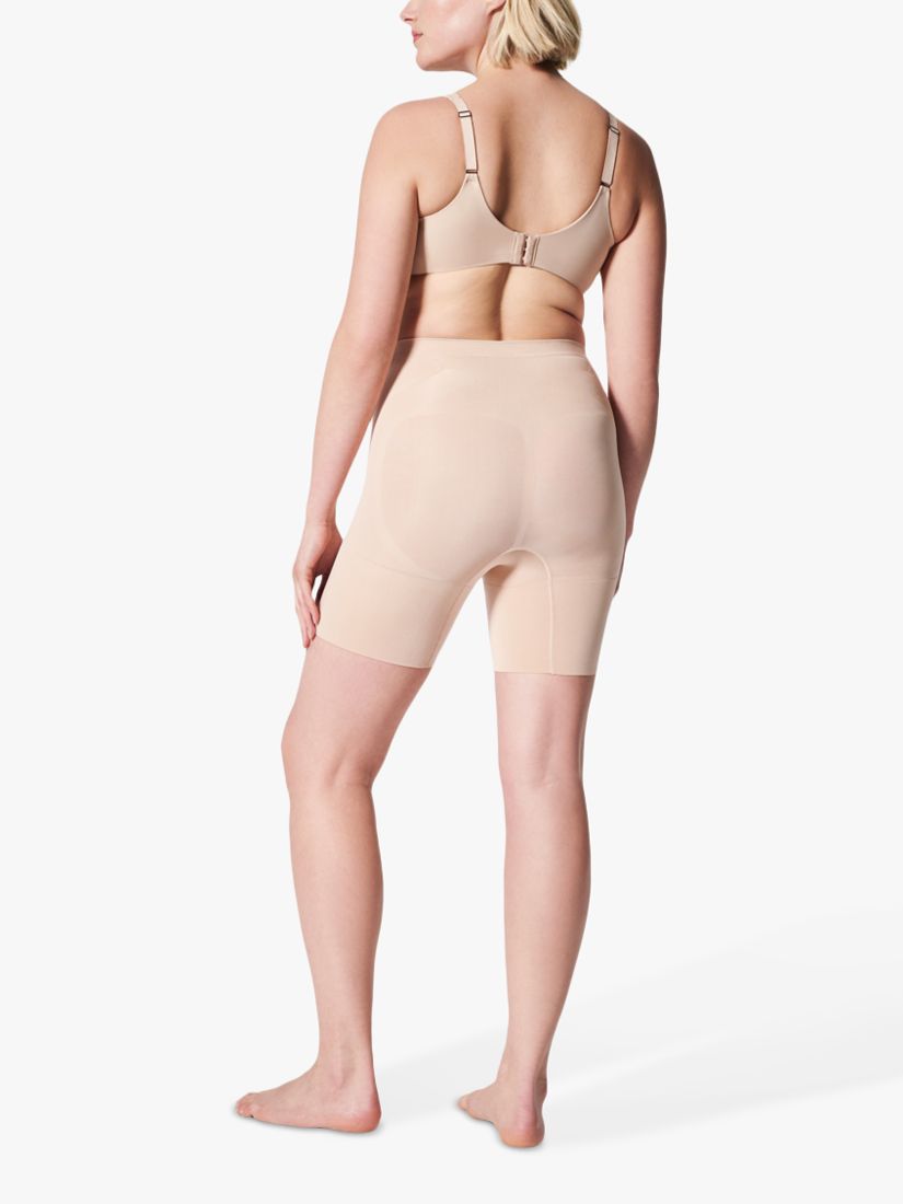 Spanx Oncore Firm Control Mid Thigh Shorts, Soft Nude, XS
