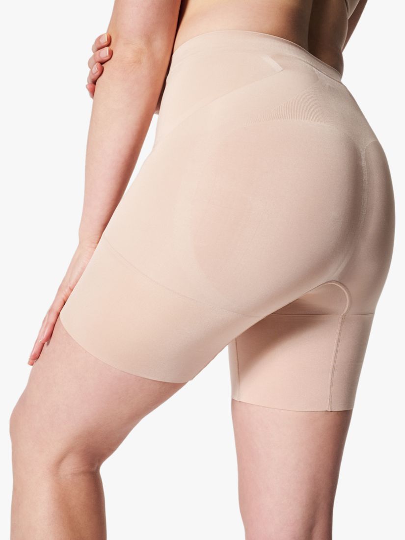 Spanx Oncore Firm Control Mid Thigh Shorts, Soft Nude, XS