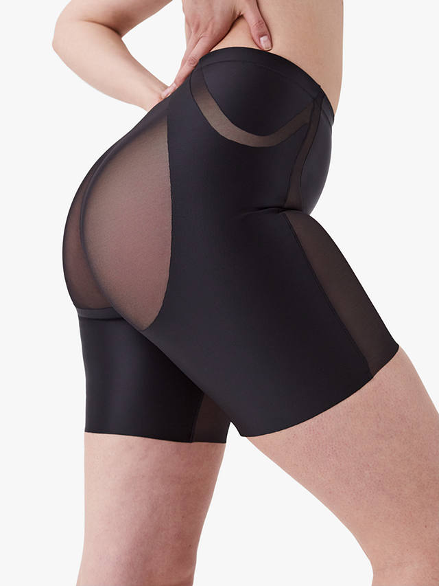 Spanx Booty Lifting Medium Control Mid Thigh Shorts, Very Black