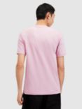 AllSaints Brace Contrast Organic Cotton Short Sleeve T-Shirt, Bramble Pink