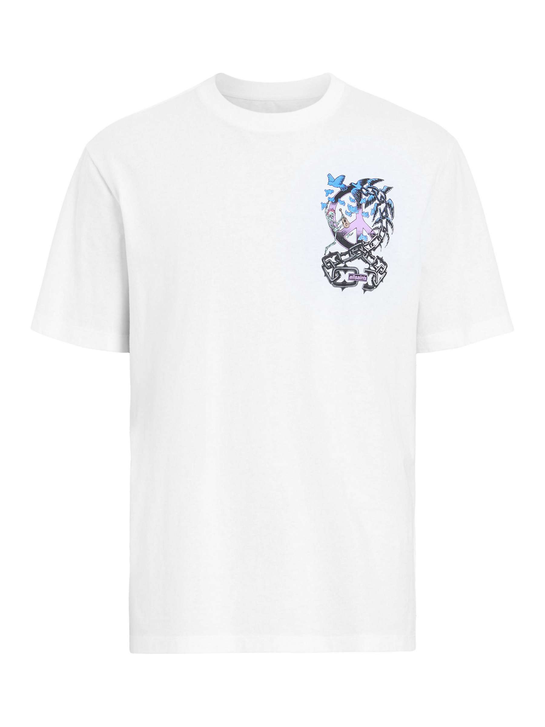 Buy AllSaints Freed Short Sleeve Crew T-Shirt, Optic White Online at johnlewis.com