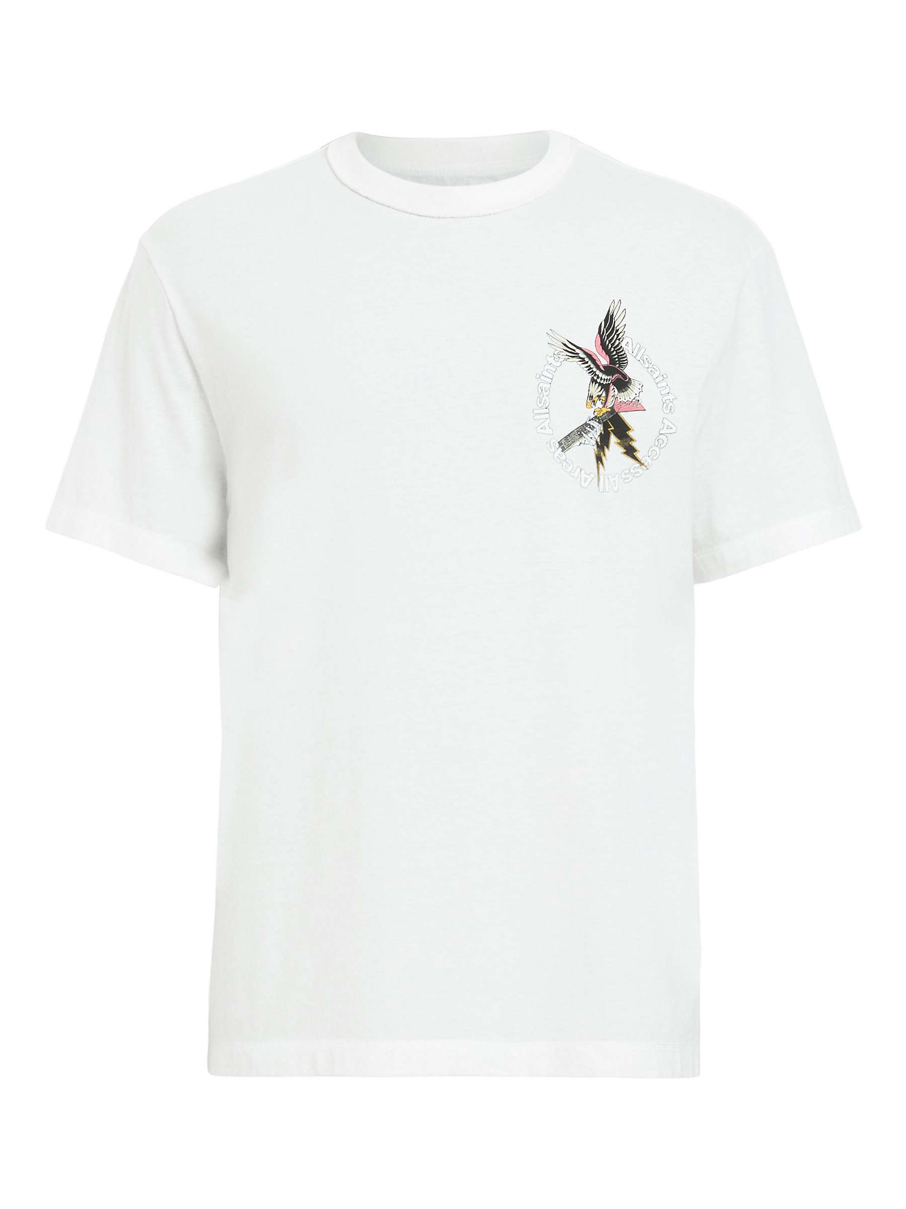 Buy AllSaints Fret Short Sleeve Crew T-Shirt, Chalk White Online at johnlewis.com