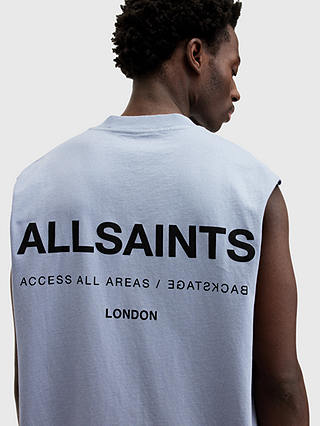 AllSaints Access Sleeveless Crew T-Shirt, Ashcott Blue
