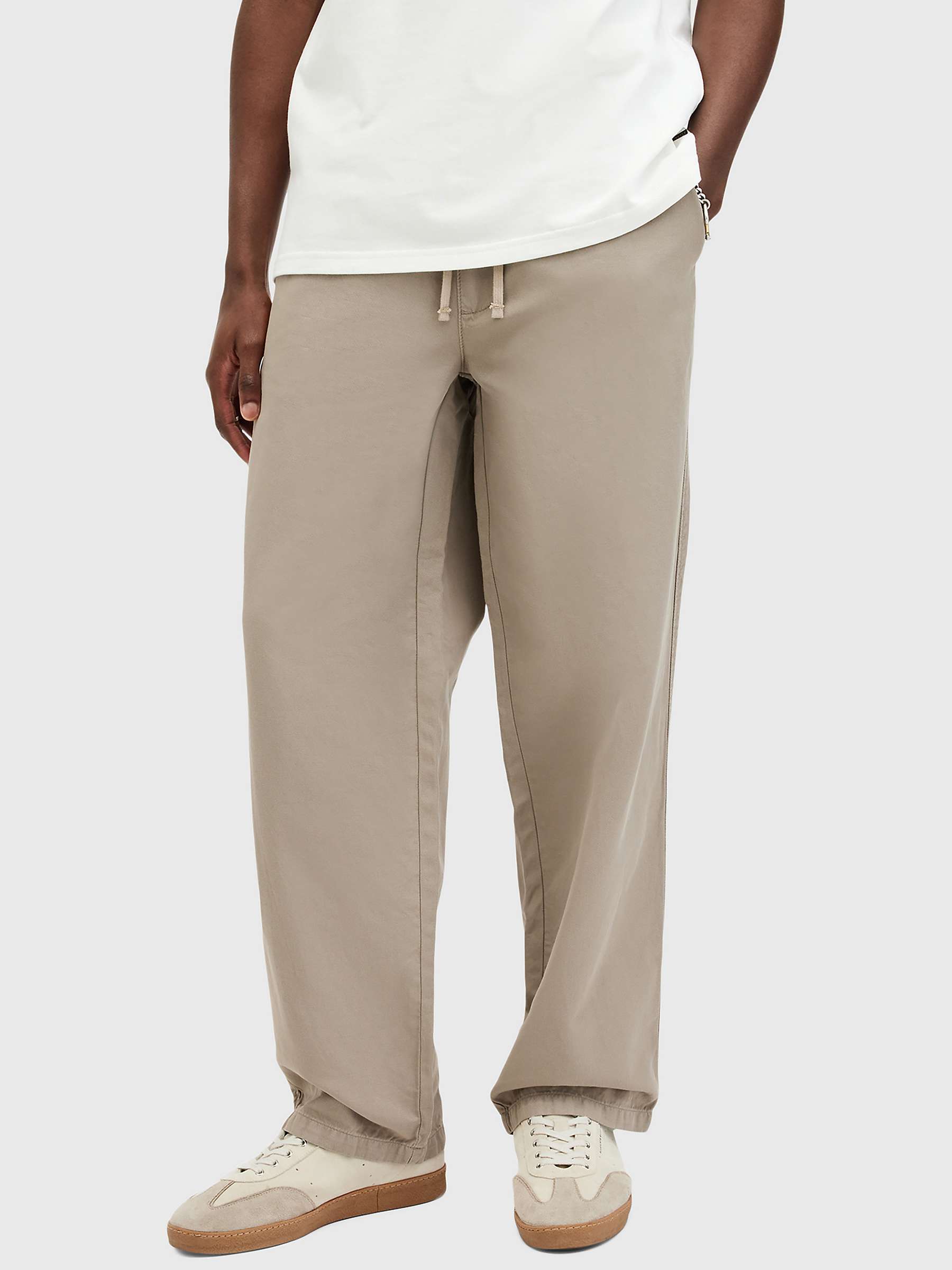 Buy AllSaints Hanbury Straight Leg Loose Trousers, Moorland Brown Online at johnlewis.com