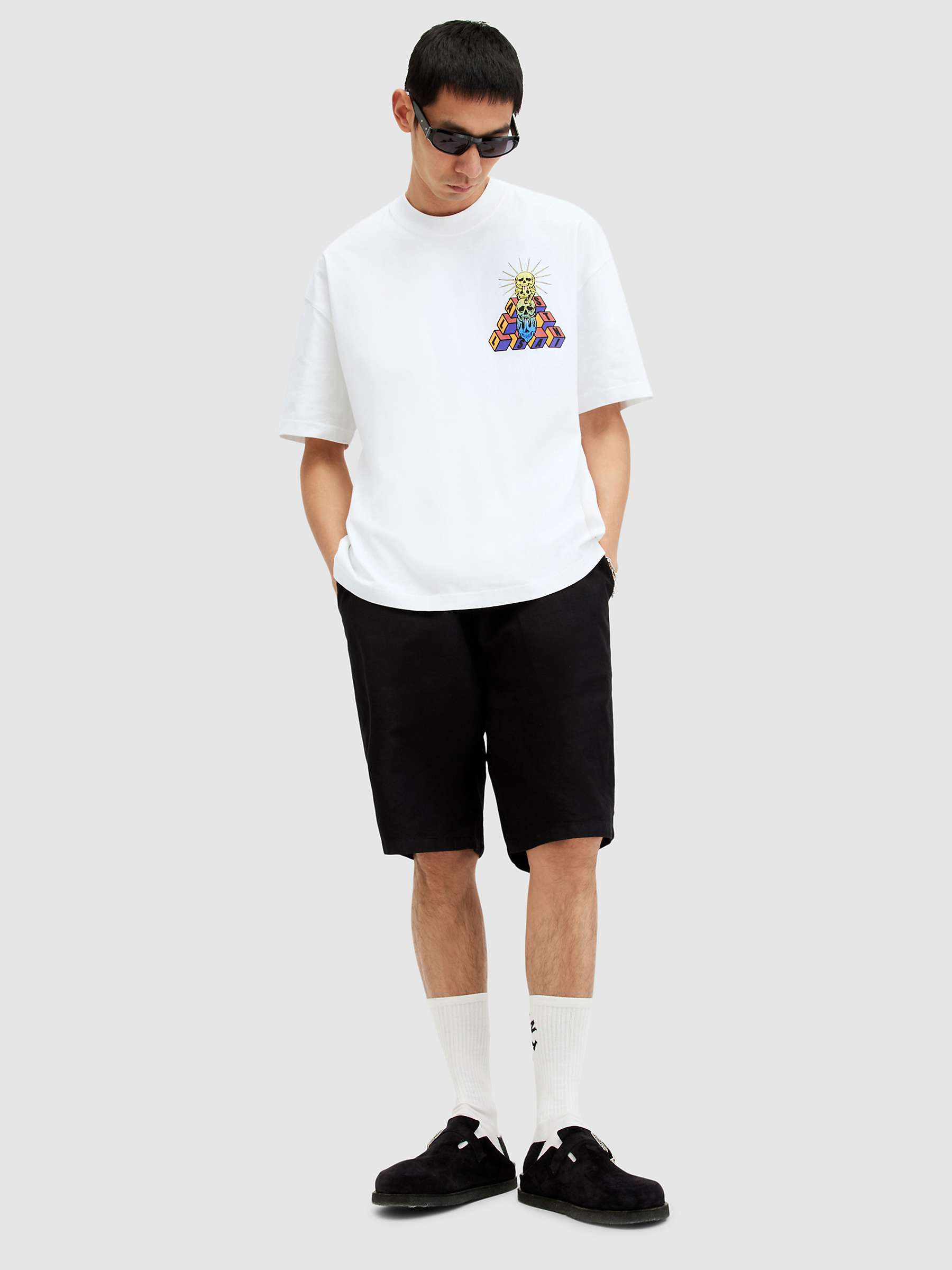Buy AllSaints Plateau Short Sleeve Crew T-Shirt, Optic White Online at johnlewis.com