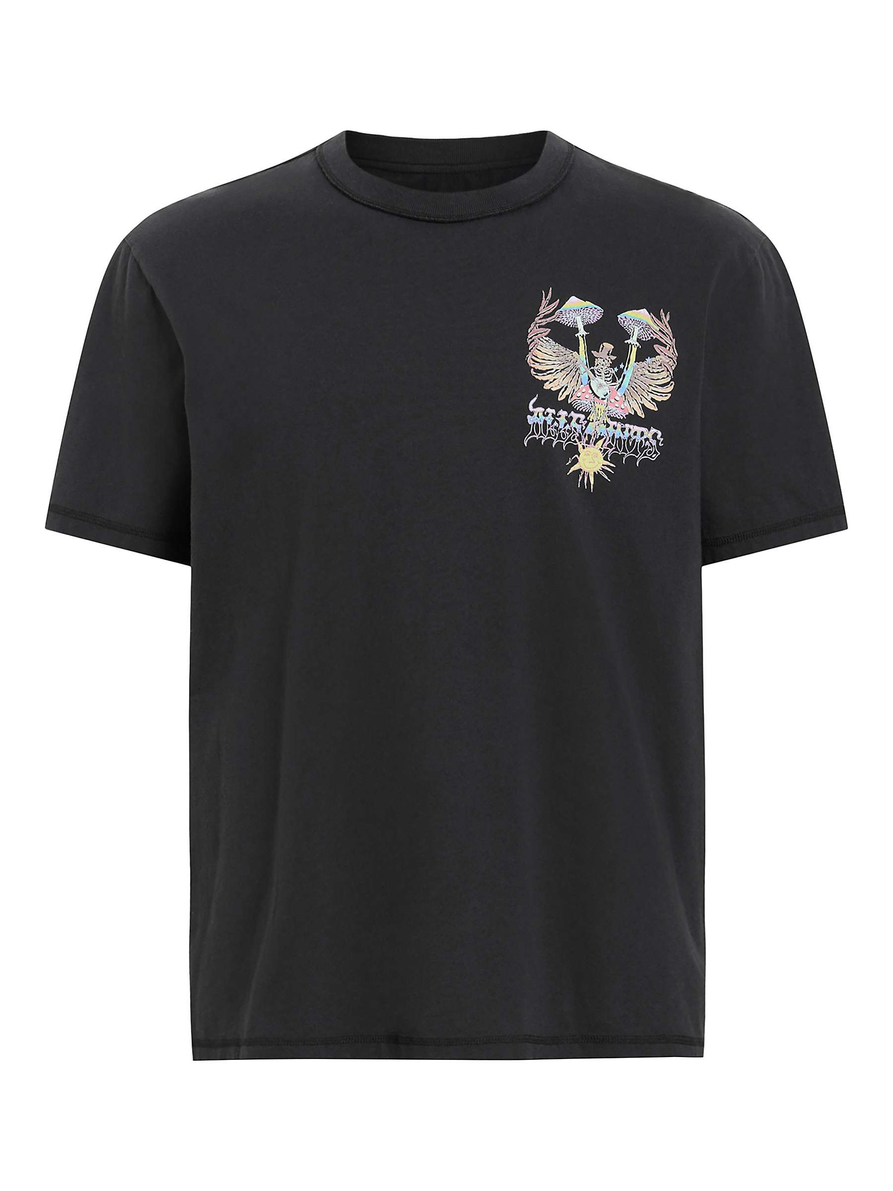 Buy AllSaints Strummer Short Sleeve Crew T-Shirt, Washed Black Online at johnlewis.com