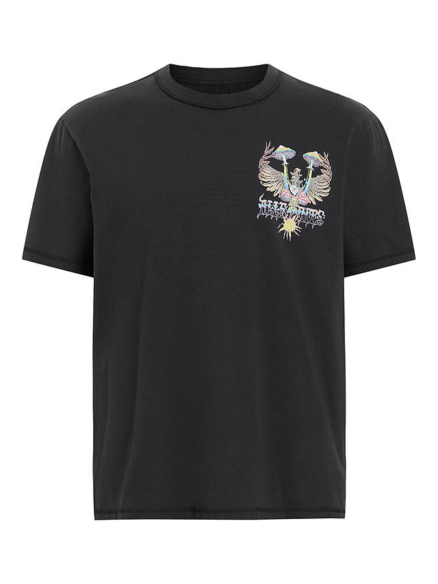 AllSaints Strummer Short Sleeve Crew T-Shirt, Washed Black