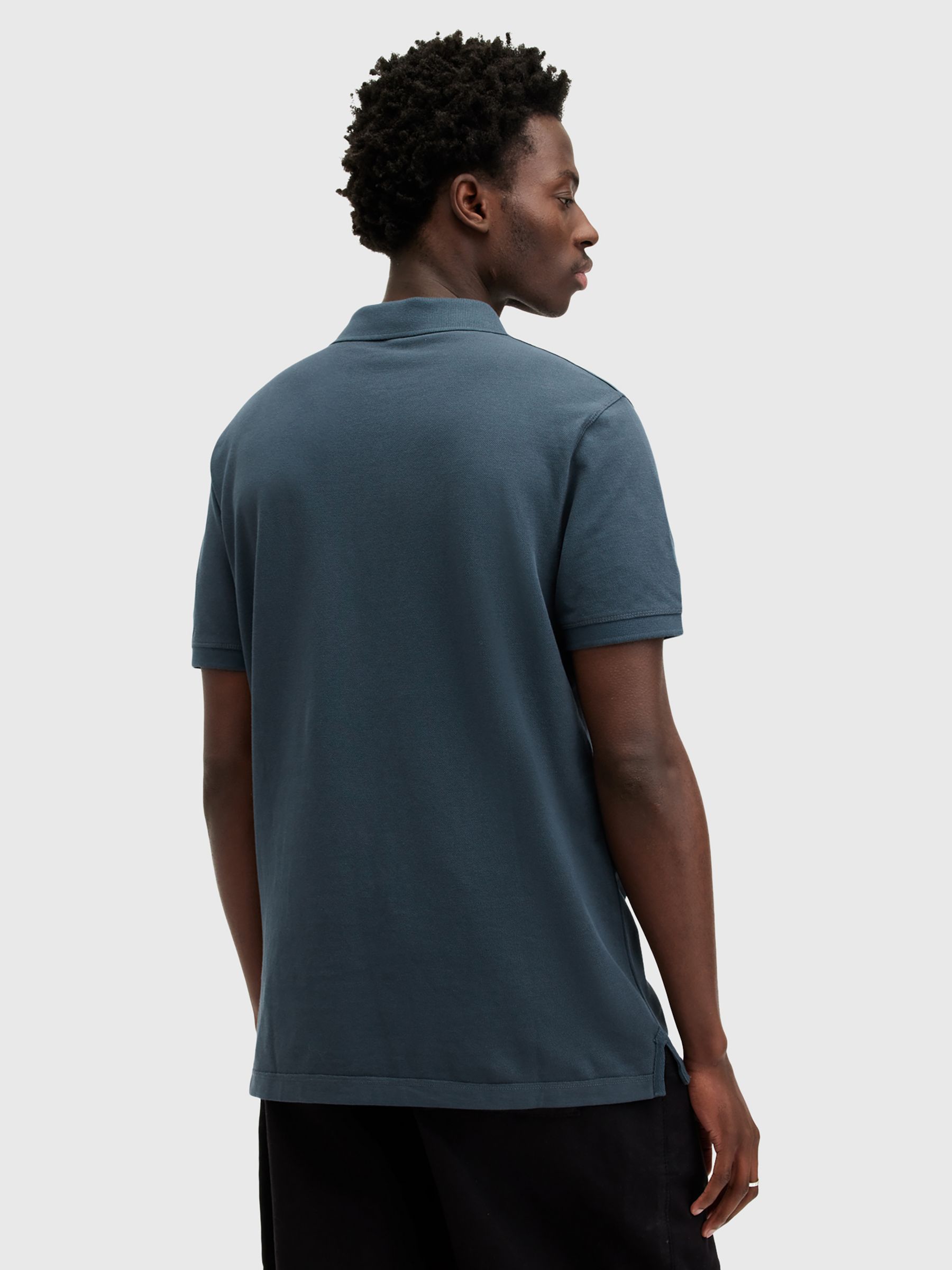 Buy AllSaints Reform Short Sleeve Polo Regular Fit Shirt, Workers Blue Online at johnlewis.com