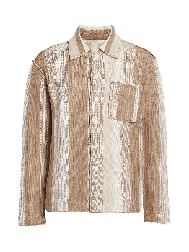 AllSaints Truck Long Sleeve Cardigan, Dust Taupe