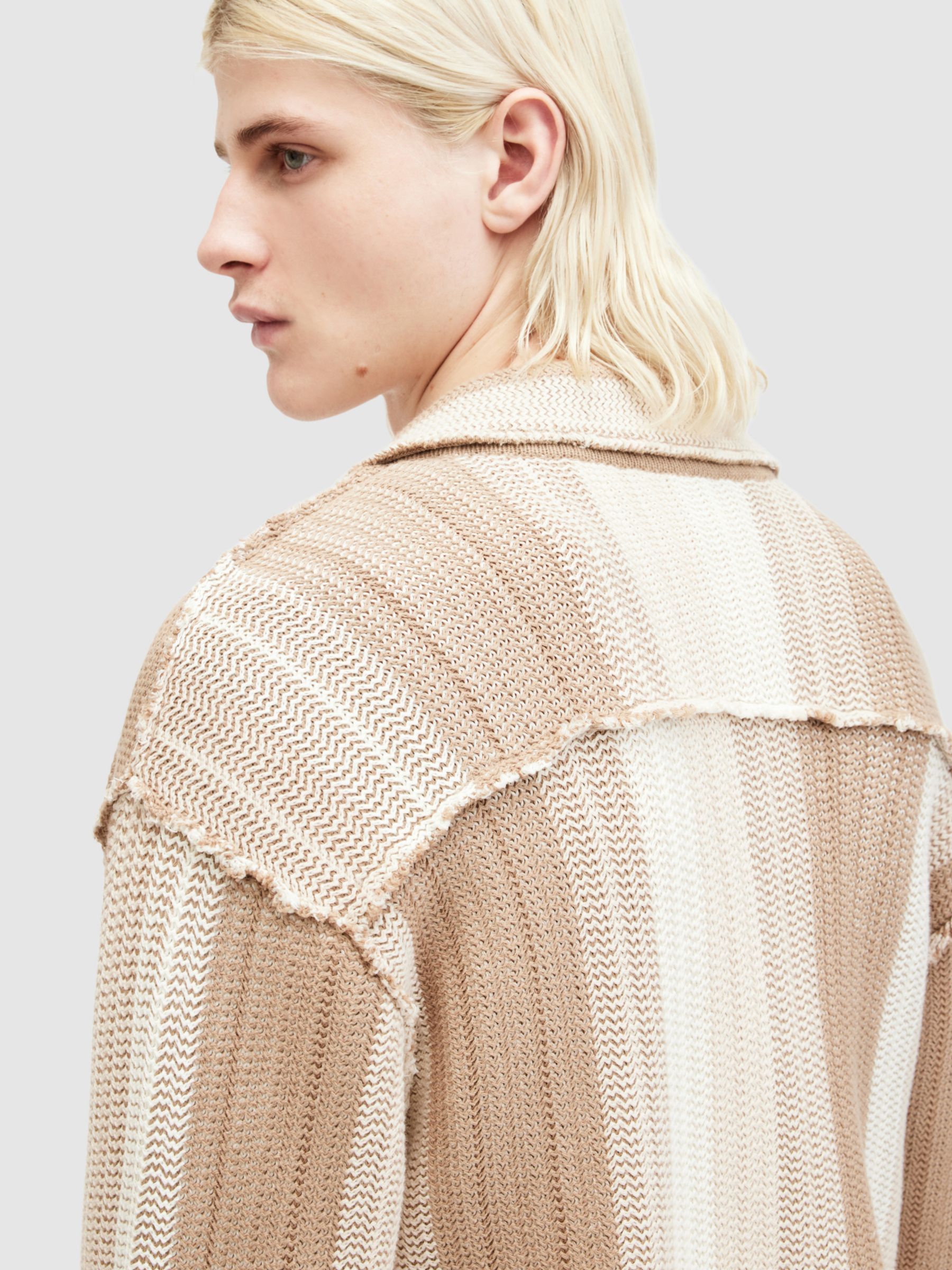 Buy AllSaints Truck Long Sleeve Cardigan, Dust Taupe Online at johnlewis.com