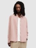 AllSaints Laguna Regular Fit Linen Blend Shirt, Bramble Pink