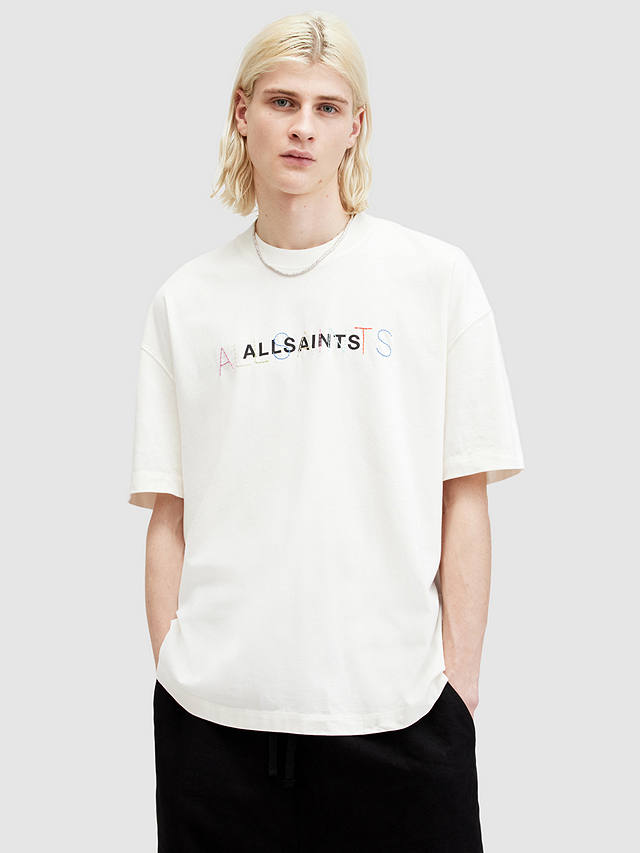 AllSaints Nevada Short Sleeve Crew T-Shirt, Avalon White