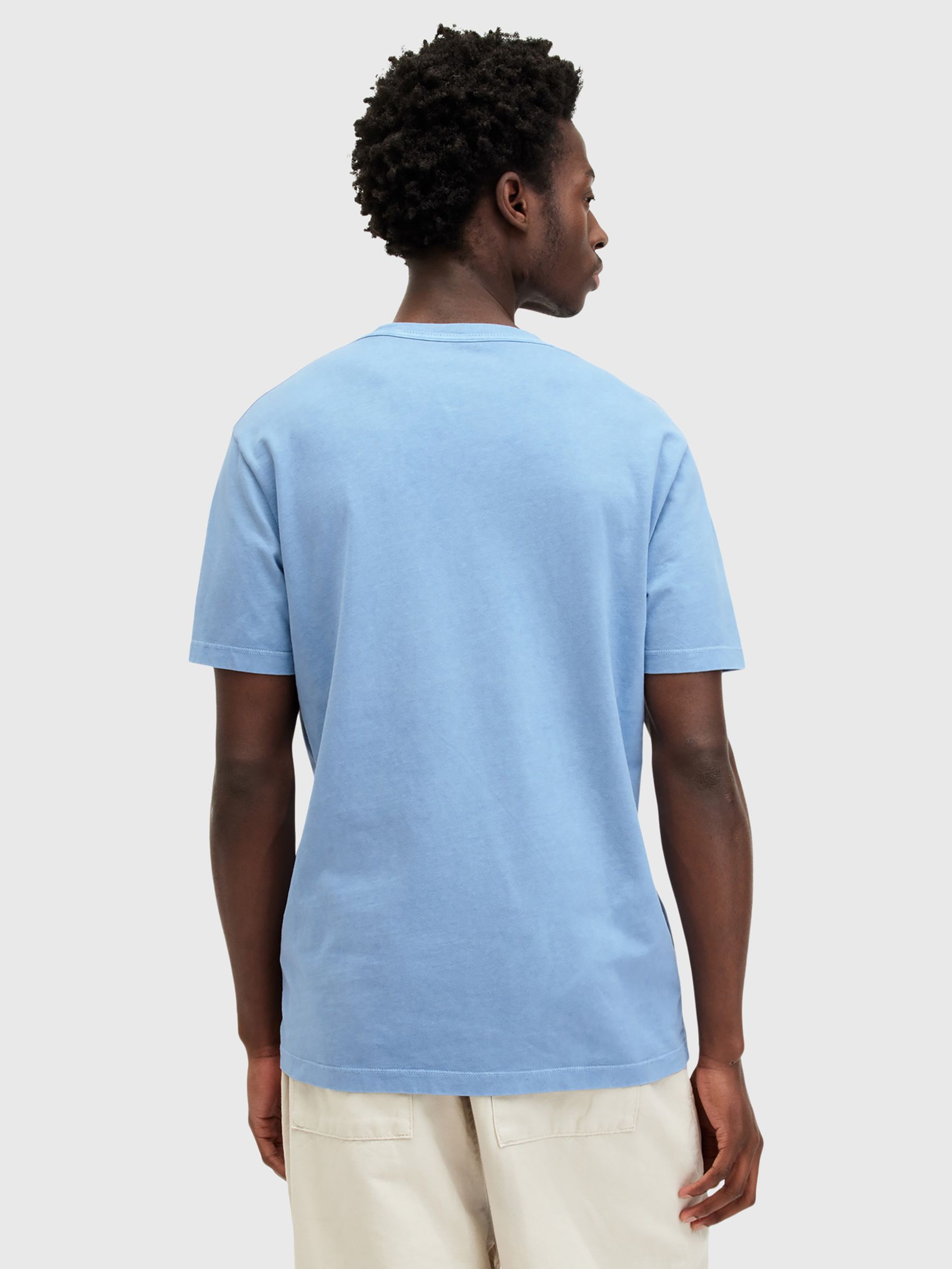 Buy AllSaints Ossage Slim Fit Short Sleeve Crew T-Shirt, Peace Blue Online at johnlewis.com