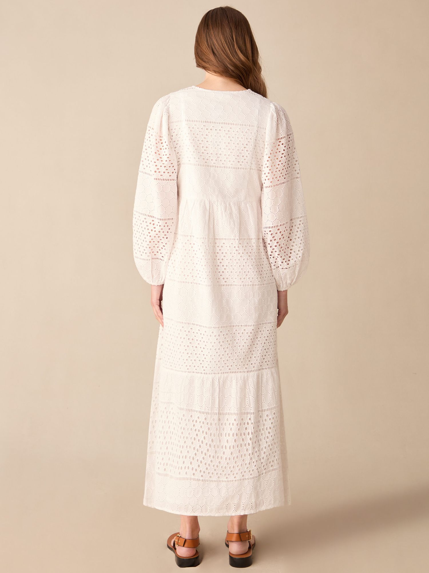 Buy Ro&Zo Petite Broderie Mix Maxi Dress, White Online at johnlewis.com